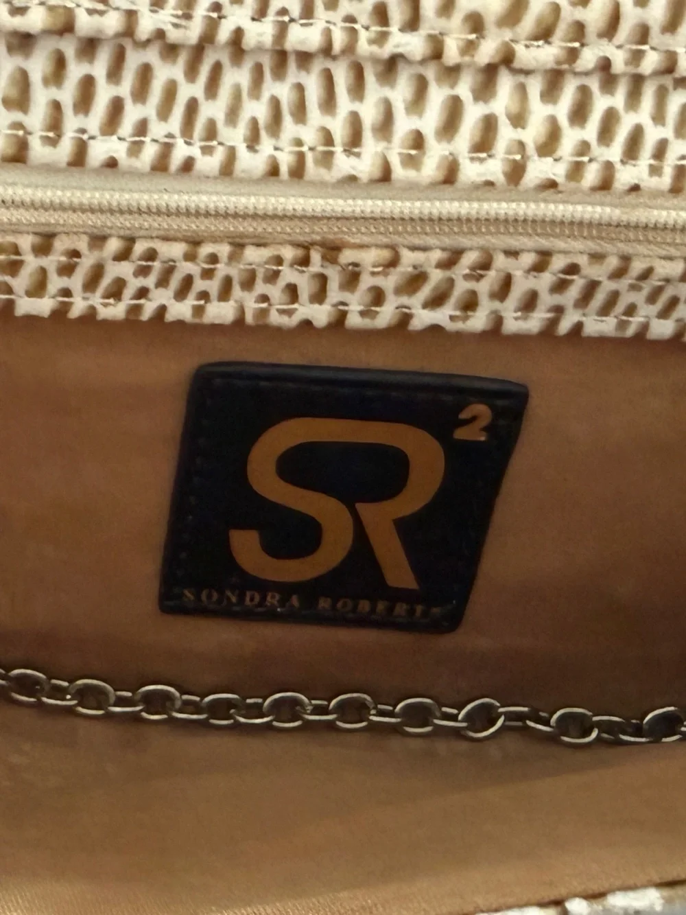 SONDRA ROBERTS Women’s SR2 Snakeskin Embossed Clutch Crossbody Bag 10”